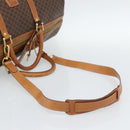 CELINE Macadam Canvas Boston Bag PVC Leather Brown Gold Auth bs33306-8