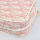 Christian Dior Trotter Canvas Pouch PVC Pink Silver Auth bs33307-11