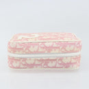 Christian Dior Trotter Canvas Pouch PVC Pink Silver Auth bs33307-4