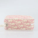 Christian Dior Trotter Canvas Pouch PVC Pink Silver Auth bs33307-5
