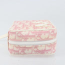Christian Dior Trotter Canvas Pouch PVC Pink Silver Auth bs33307-7