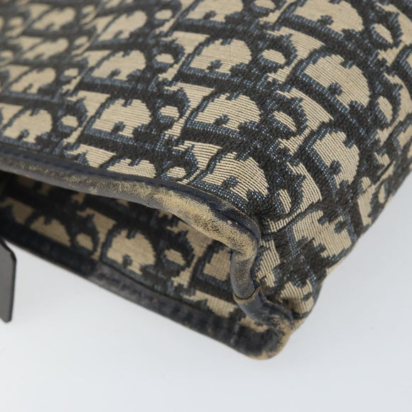 Christian Dior Trotter Canvas Clutch Bag Marineblau Silber Auth bs33309