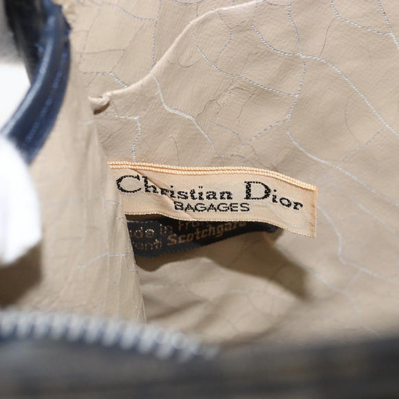 Christian Dior Trotter Canvas Clutch Bag Marineblau Silber Auth bs33309