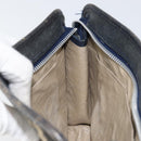 Christian Dior Trotter Canvas Clutch Bag Navy Silver Auth bs33309-17