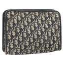 Christian Dior Trotter Canvas Clutch Bag Marineblau Silber Auth bs33309-1