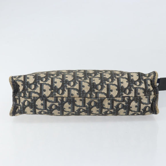 Christian Dior Trotter Canvas Clutch Bag Marineblau Silber Auth bs33309