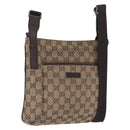 GUCCI GG Canvas Umhängetasche Beige Silber 122793 Auth bs33310-1