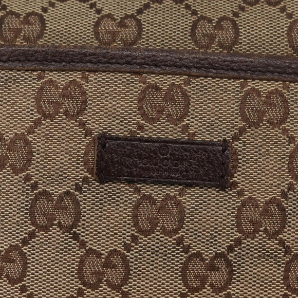 GUCCI GG Canvas Umhängetasche Beige Silber 122793 Auth bs33310