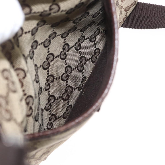 GUCCI GG Canvas Umhängetasche Beige Silber 122793 Auth bs33310