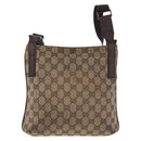 GUCCI GG Canvas Umhängetasche Beige Silber 122793 Auth bs33310-3