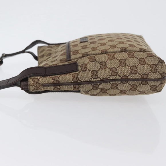 GUCCI GG Canvas Umhängetasche Beige Silber 122793 Auth bs33310