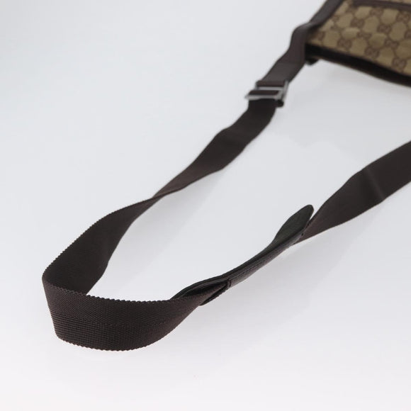 GUCCI GG Canvas Umhängetasche Beige Silber 122793 Auth bs33310