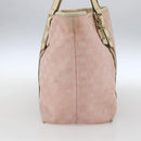 GUCCI GG Canvas Sherry Line Tote Bag Pink Gold 139260 Auth bs33311-3
