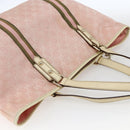 GUCCI GG Canvas Sherry Line Tote Bag Pink Gold 139260 Auth bs33311-6