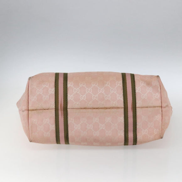 GUCCI GG Canvas Sherry Line Tote Bag Pink Gold 139260 Auth bs33311
