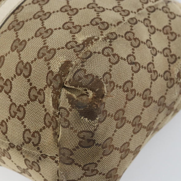 GUCCI GG Canvas Handtasche Web Sherry Line Beige Gold 211935 Auth bs33313