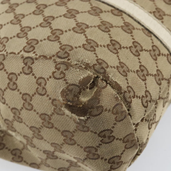 GUCCI GG Canvas Handtasche Web Sherry Line Beige Gold 211935 Auth bs33313
