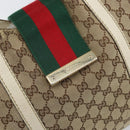 GUCCI GG Canvas Handtasche Web Sherry Line Beige Gold 211935 Auth bs33313-18