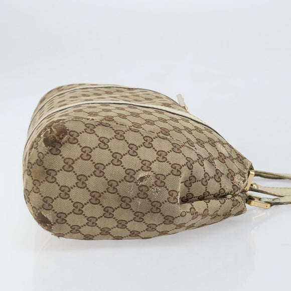 GUCCI GG Canvas Handtasche Web Sherry Line Beige Gold 211935 Auth bs33313