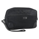GUCCI GG Canvas Guccissima Clutch Bag Leather nylon Black 162782 Auth bs33316-1