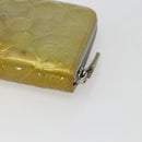 CHANEL Icon line Long Wallet Patent leather Silver CC Auth bs33317-10