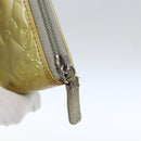 CHANEL Icon line Long Wallet Patent leather Silver CC Auth bs33317-12