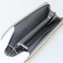 CHANEL Icon line Long Wallet Patent leather Silver CC Auth bs33317-14
