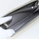 CHANEL Icon line Long Wallet Patent leather Silver CC Auth bs33317-19