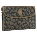 SAINT LAURENT Clutch Bag PVC Canvas Gray Auth bs33321-1