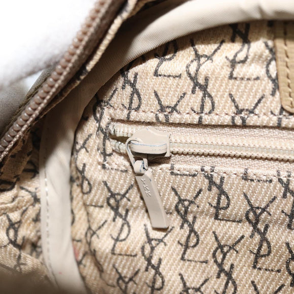 SAINT LAURENT Shoulder Bag PVC Canvas Gray Auth bs33323