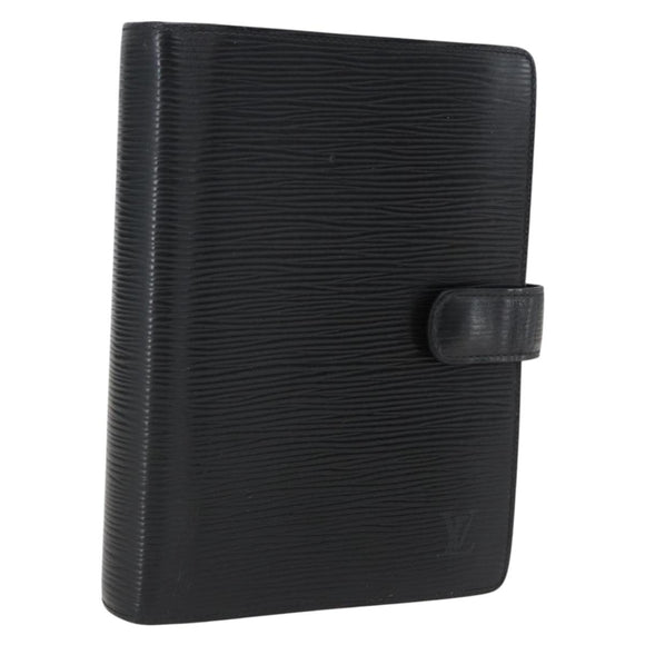 LOUIS VUITTON Epi Agenda MM Day Planner Cover Black R20042 LV Auth bs33328