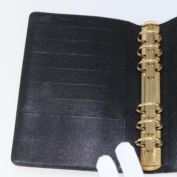 LOUIS VUITTON Epi Agenda MM Day Planner Cover Black R20042 LV Auth bs33328