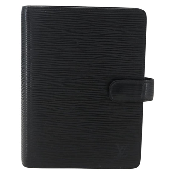 LOUIS VUITTON Epi Agenda MM Day Planner Cover Black R20042 LV Auth bs33328
