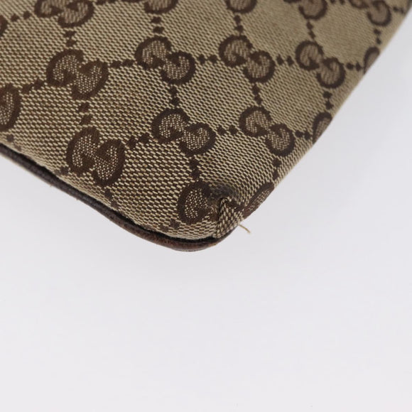 GUCCI GG Canvas Web Sherry Line Shoulder Bag Beige 141863 Auth bs33331