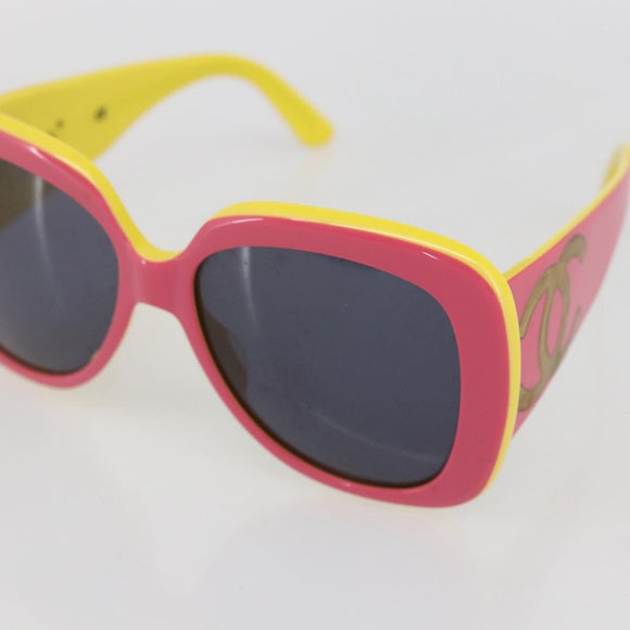 CHANEL Sunglasses plastic Pink CC Auth bs33332