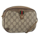 GUCCI GG Supreme Web Sherry Line Bag PVC Beige Gold 89 02 066 Auth bs33336-1