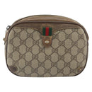 GUCCI GG Supreme Web Sherry Line Bag PVC Beige Gold 89 02 066 Auth bs33336-13