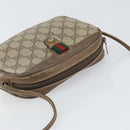 GUCCI GG Supreme Web Sherry Line Bag PVC Beige Gold 89 02 066 Auth bs33336-6