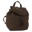 PRADA Backpack Nylon Brown Gold Auth bs33338-1