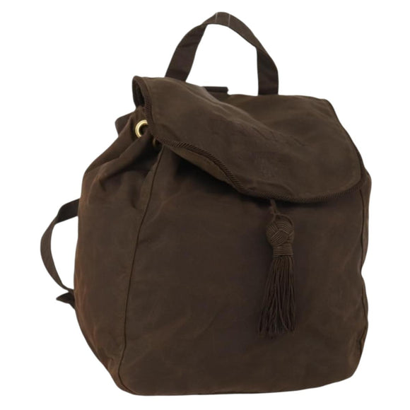 PRADA Backpack Nylon Brown Gold Auth bs33338