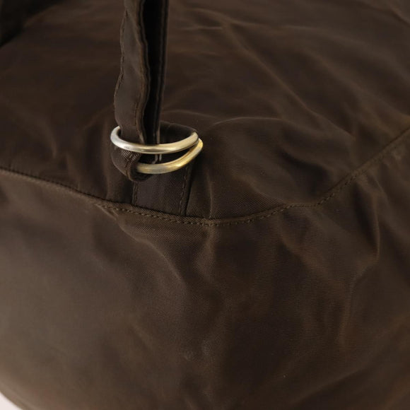 PRADA Backpack Nylon Brown Gold Auth bs33338