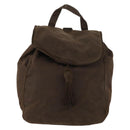 PRADA Backpack Nylon Brown Gold Auth bs33338-13