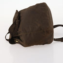 PRADA Backpack Nylon Brown Gold Auth bs33338-4