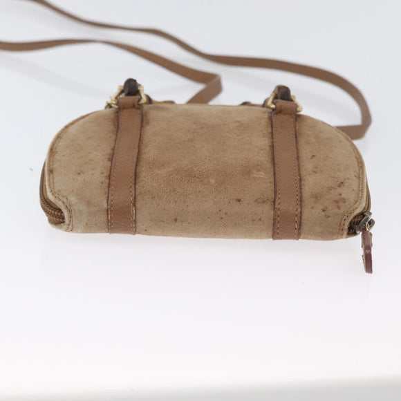 GUCCI Bamboo Handtas Nylon 2-weg Bruin Zilver 039 1705 0701 Auth bs33342