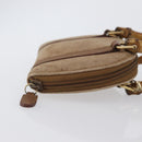 GUCCI Bamboo Handtas Nylon 2-weg Bruin Zilver 039 1705 0701 Auth bs33342-4