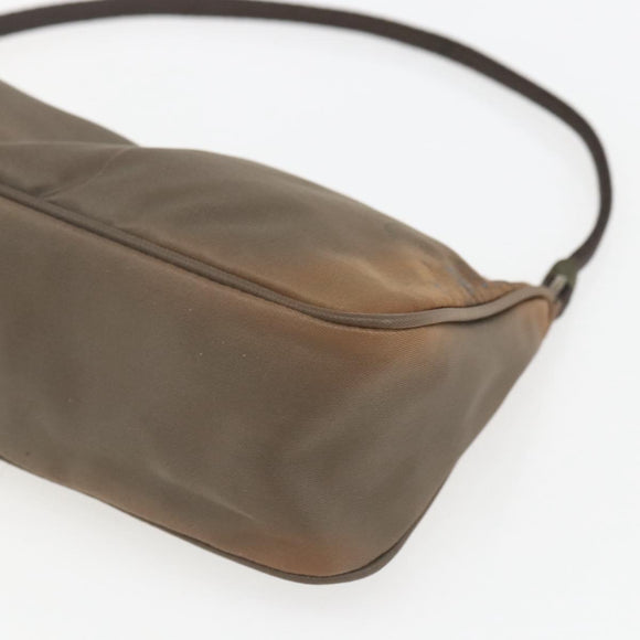 PRADA Accessory Pouch Nylon Brown Auth bs33343