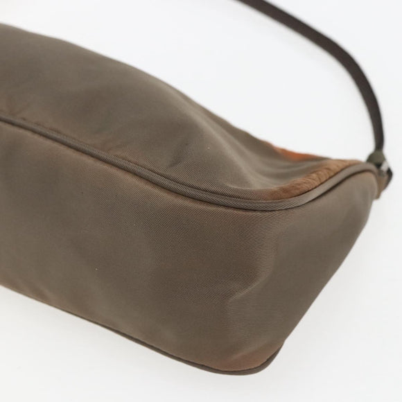 PRADA Accessory Pouch Nylon Brown Auth bs33343