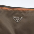 PRADA Accessory Pouch Nylon Brown Auth bs33343-14