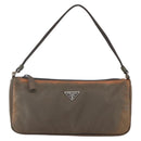 PRADA Accessory Pouch Nylon Brown Auth bs33343-2
