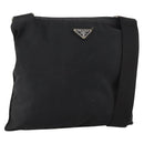 PRADA Shoulder Bag Nylon Black Silver Auth bs33344-1